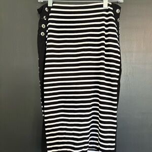 Black and white striped skirt